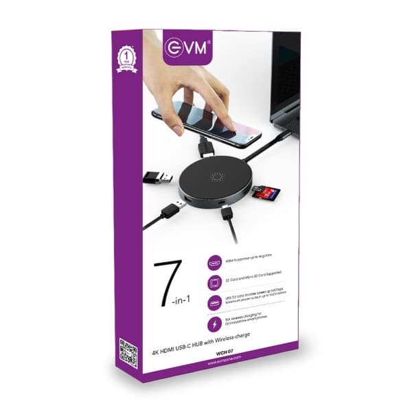 EVM USB-C Hub With 5W Wireless Charging