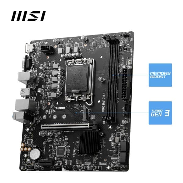 MSI Pro H610M-E mATX Intel LGA 1700 Motherboard Supports Intel 12th , 13th & 14th Gen Processors