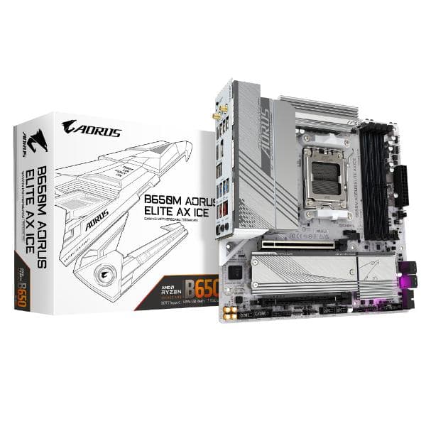 Gigabyte B650M Aorus Elite AX ICE mATX Motherboard
