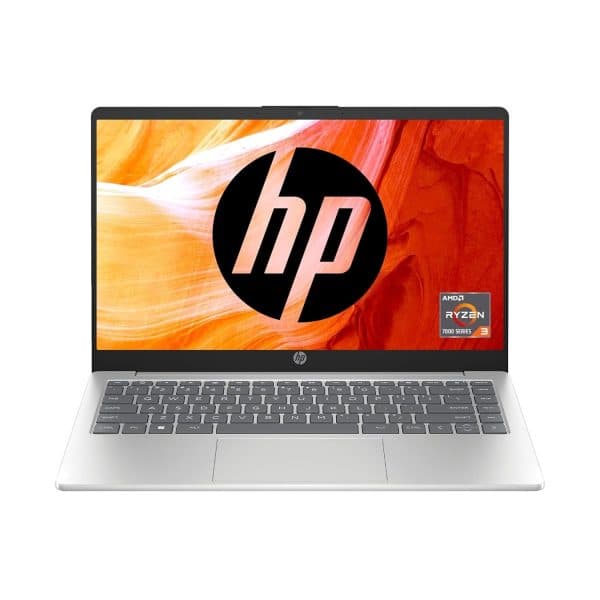 HP 14 Laptop, AMD Ryzen 3 7320U 14 inch(35.6cm) FHD Laptop,8GB LPDDR5, 512GB SSD, AMD Radeon Graphics, Dual Speakers, FHD Camera (Win 11, MSO 21, 1.41Kgs) 14-em0025AU