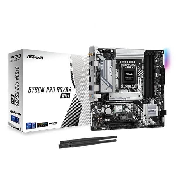 Asrock B760M Pro RS/D4 WiFi Intel LGA 1700 mATX Motherboard Supports Intel 12th , 13th & 14th Gen Processors