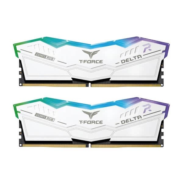 TeamGroup T-Force Delta RGB 64GB (32GBx2) DDR5 6000MHz CL38 Desktop RAM (White)