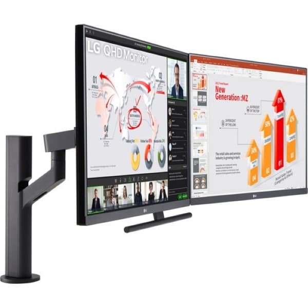 LG 27QP88D-BS 27" (68.466cm) QHD Monitor Ergo Dual with Daisy Chain