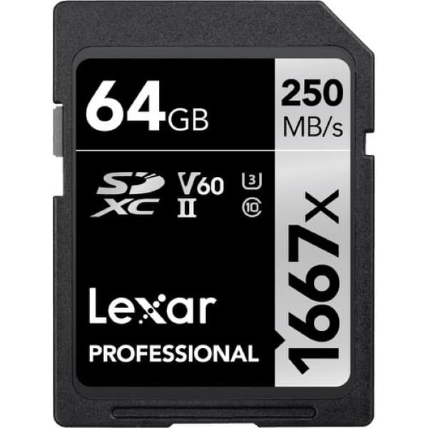 Lexar 64GB Professional 1667x SDXC UHS-II Memory Card