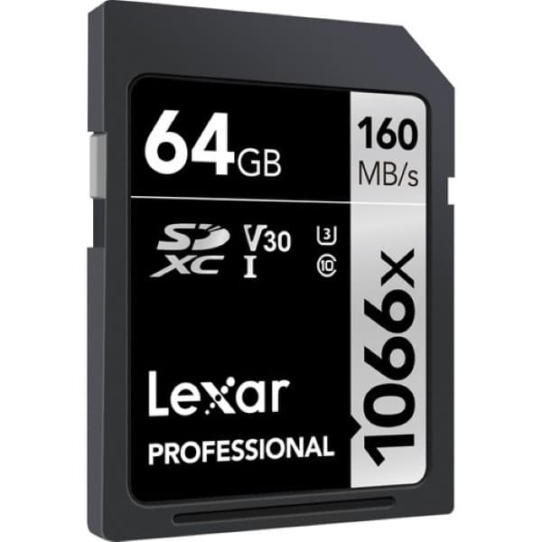Lexar 64GB Professional 1066x SDXC UHS-I Memory Card (SILVER Series)