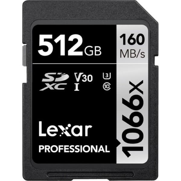 Lexar 512GB Professional 1066x SDXC UHS-I Memory Card (SILVER Series)