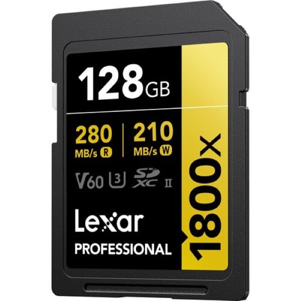 Lexar 128GB Professional 1800x SDXC UHS-II Memory Card (GOLD Series)