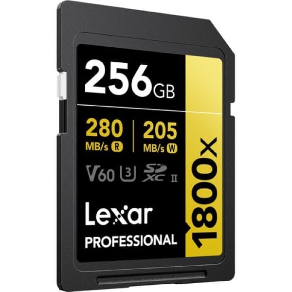 Lexar 256GB Professional 1800x SDXC UHS-II Memory Card (GOLD Series)
