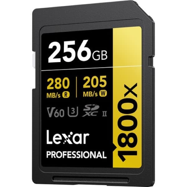 Lexar 256GB Professional 1800x SDXC UHS-II Memory Card (GOLD Series)
