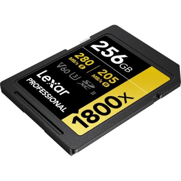 Lexar 256GB Professional 1800x SDXC UHS-II Memory Card (GOLD Series)