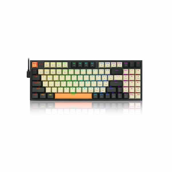 Redragon Kitava K636 CLO 90% RGB Mechanical Keyboard Creamy/Grey/Orange (Red Switch) 0