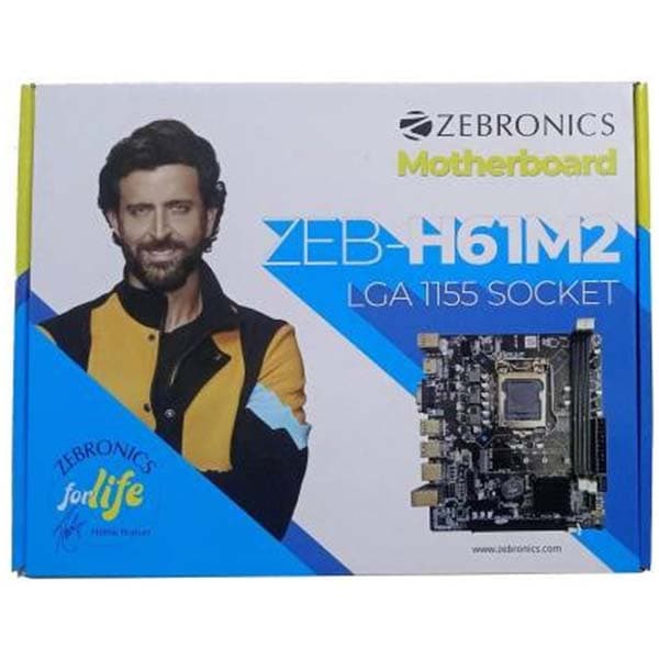 ZEBRONICS ZEB-H61M2 with PCIE M.2 / NVMe Slot (LGA 1155 Socket) Motherboard (Black)