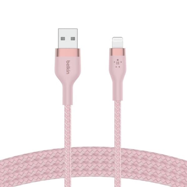 Belkin BoostCharge Pro Flex 1m USB-A Cable with Lightning Connector Pink