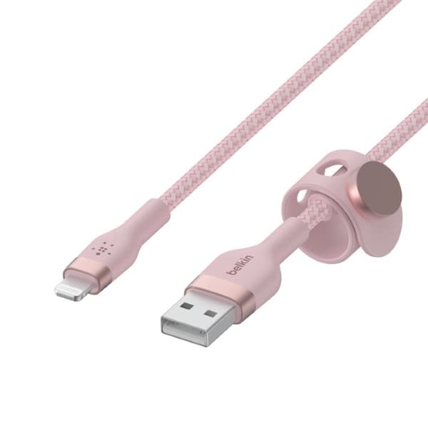 Belkin BoostCharge Pro Flex 1m USB-A Cable with Lightning Connector Pink