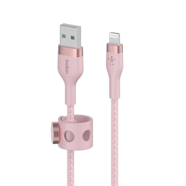 Belkin BoostCharge Pro Flex 1m USB-A Cable with Lightning Connector Pink