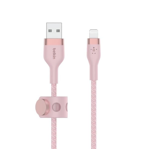 Belkin BoostCharge Pro Flex 1m USB-A Cable with Lightning Connector Pink