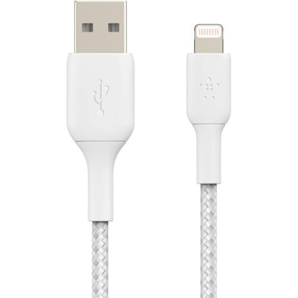 Belkin BoostCharge Braided Lightning to USB-A Cable 2 Meter White