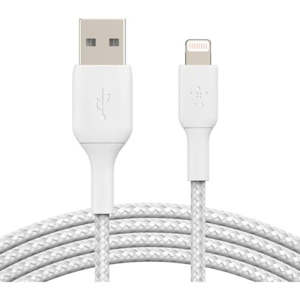 Belkin BoostCharge Braided Lightning to USB-A Cable 2 Meter White