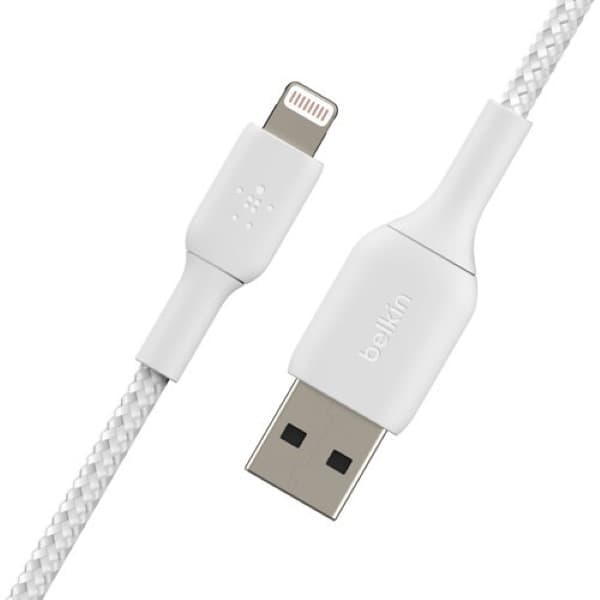 Belkin BoostCharge Braided Lightning to USB-A Cable 2 Meter White