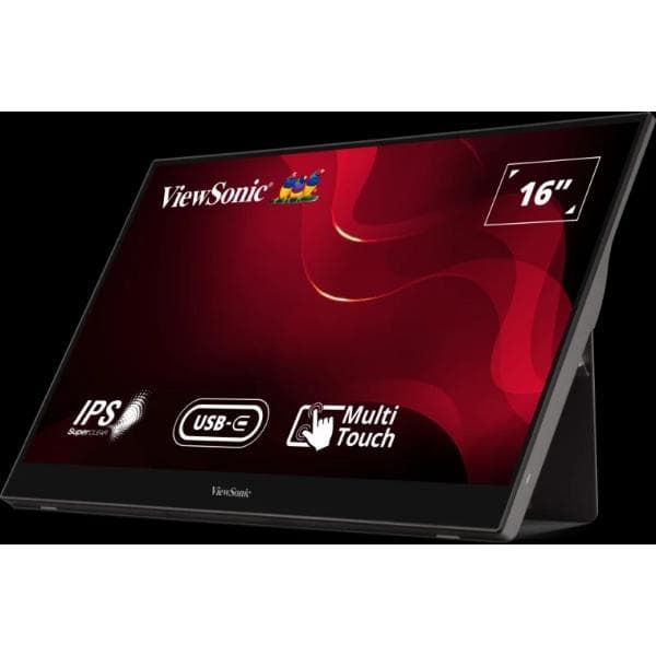 ViewSonic TD1655 16" FHD IPS Portable Touch Monitor Metallic Silver
