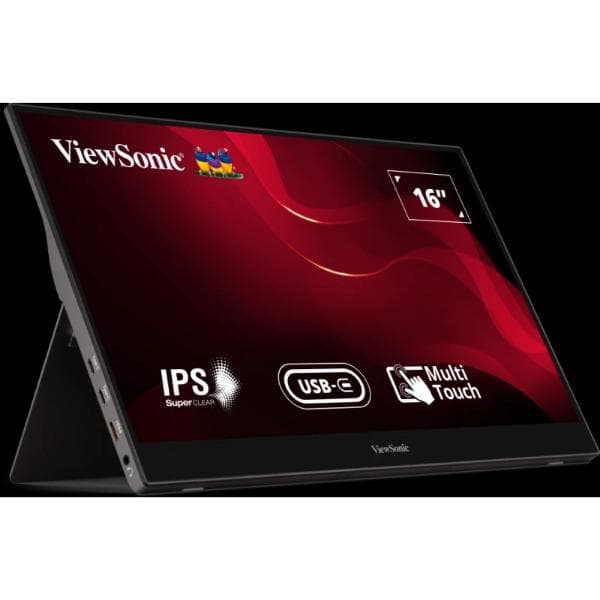 ViewSonic TD1655 16" FHD IPS Portable Touch Monitor Metallic Silver