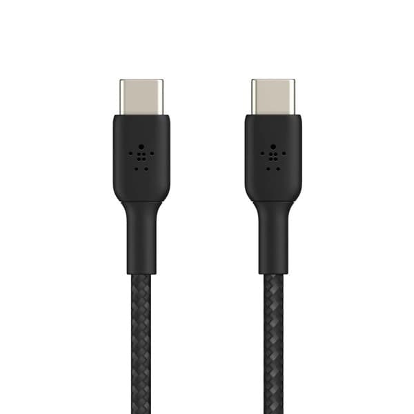 Belkin USB-IF Certified Braided 60 W USB-C to USB-C (Type C) Charge cable | iPhone 16, 15,14, 13 | 3.3 Feet / 1 Meter | Black