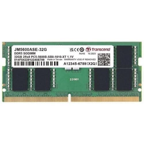 Transcend 32GB (1 X 32GB) JetRam DDR5 5600MHz CL46 SO-DIMM Laptop RAM