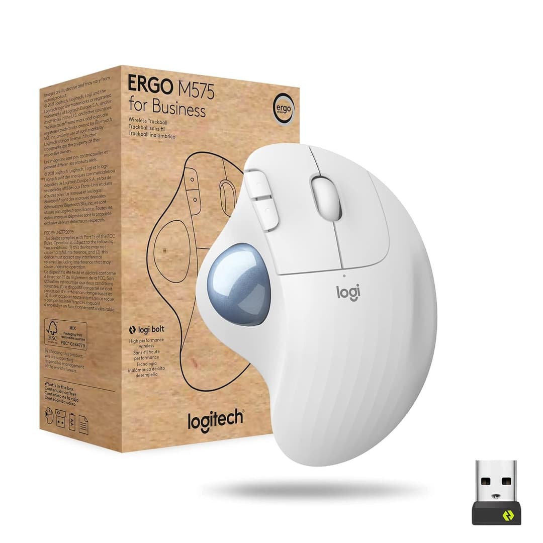 Logitech ERGO M575 Wireless Trackball for Business (Off-White)
