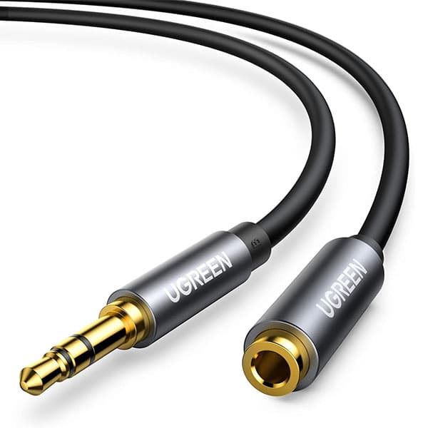 UGREEN Headphone Extension Cable 3.5mm Extension Gold Plated Aux Extension Cable Audio Stereo Jack Male to Female TRS Cord Extender Compatible with iPhone iPad Phones Tablets Media Players, 10FT