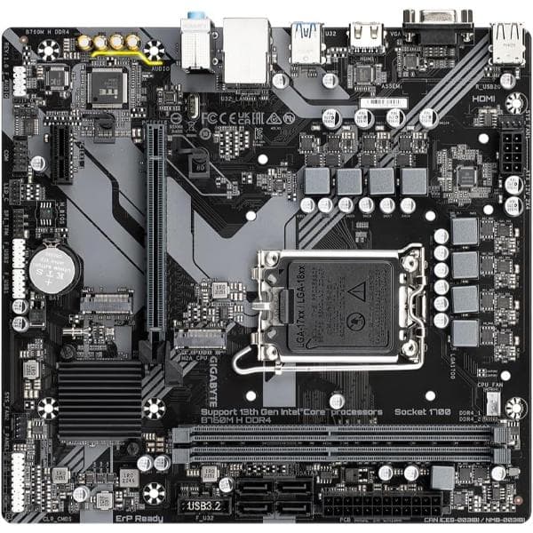 Gigabyte B760M H DDR4 mATX LGA 1700 Intel Motherboard Supports Intel 12th, 13th & 14th Gen Processors